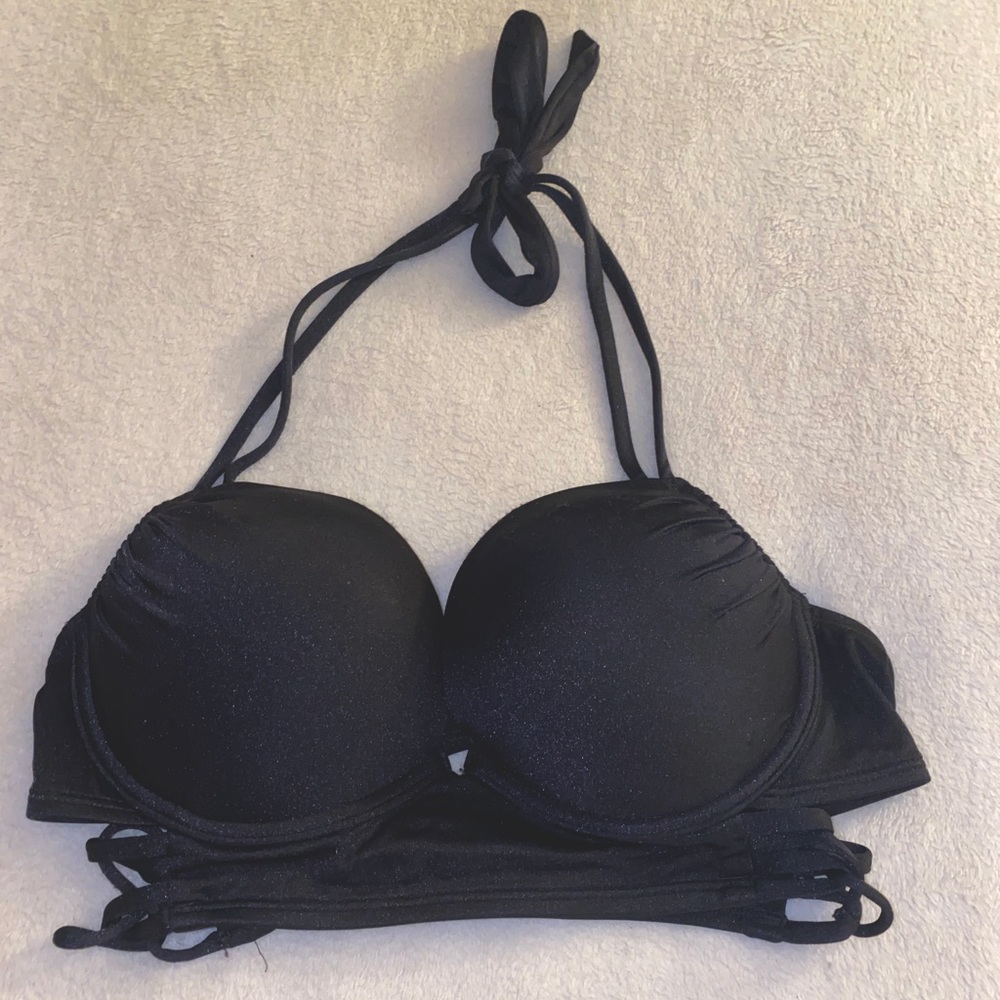 BLACK PUSH-UP BIKINI TOP👙